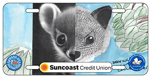 2024-2025 - 24-CH-MDP-003 - Meadow Park Elementary - Award of Distinction - License plate design featuring a realistic black and white drawing of a small woodland animal